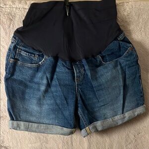 Old Navy Maternity Blue Jean Shorts with Cuffed Hems